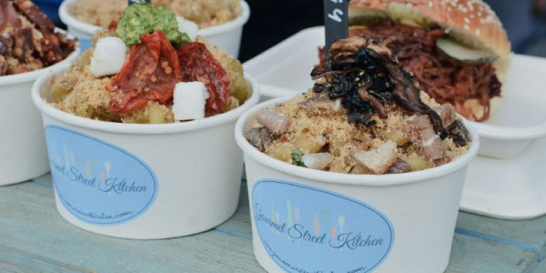 Locally food in a festival in North Devon